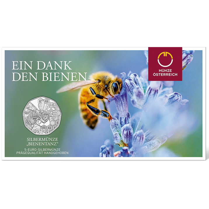 5-Euro-Münze Bienentanz in der Prägequalität Handgehoben